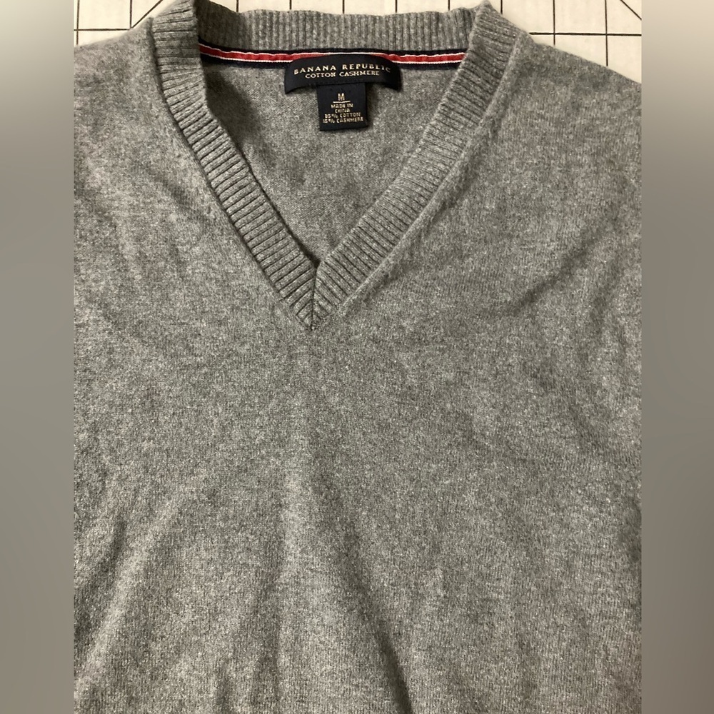 Banana Republic Men’s Medium Grey Cotton Cashmere Vest‎